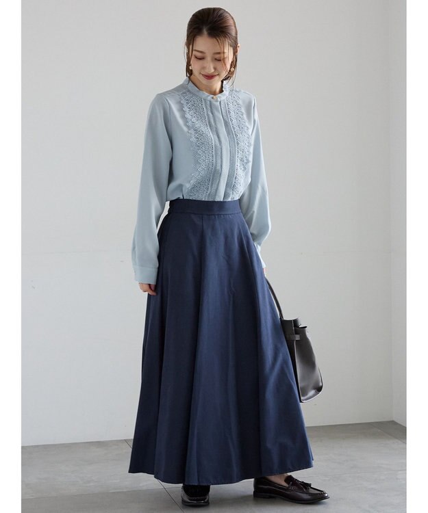 Te chichi フロントレースブラウス ブルー