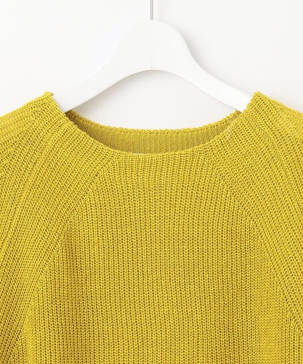 自由区 【WEB限定カラーあり・洗える】リネンミドルゲージボートネック ニット [WEB限定]ピスタチオ