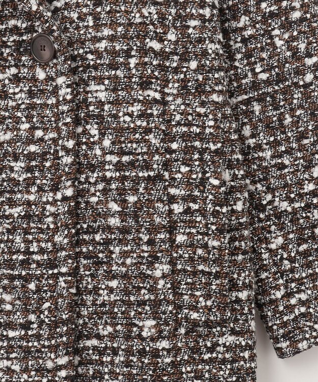 JOSEPH ウールツィード　ダブルブレステッドコート Black combo