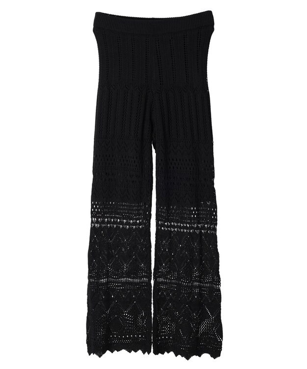 AMERICAN HOLIC 透かし編みニットパンツ Black
