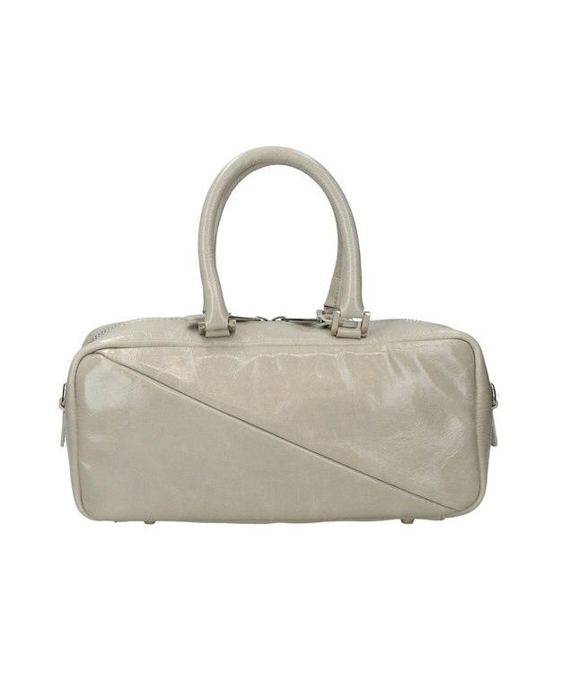 INTER-CHAUSSURES 【CHRISTIAN VILLA】ミディアムサイズレザーハンドルバッグ ライトグレー