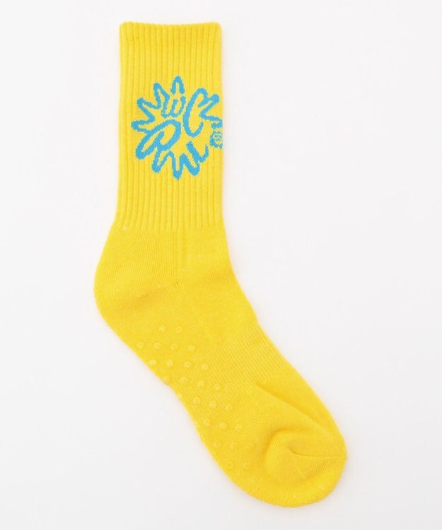 PW CIRCULUS 【虫よけ加工】【MEN】サークルロゴ ミドルソックス  ゴルフ イエロー系