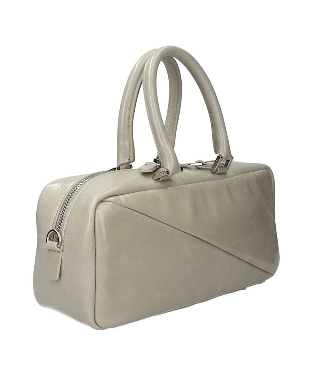 INTER-CHAUSSURES 【CHRISTIAN VILLA】ミディアムサイズレザーハンドルバッグ ライトグレー