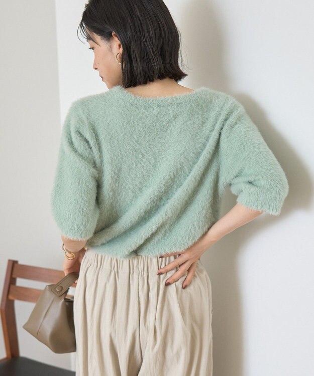 AMERICAN HOLIC フェザー半袖ニットプルオーバー Mint