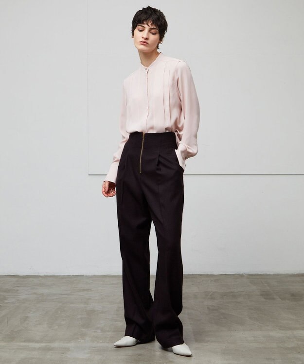 BEIGE， 【洗える】STOW / フロントタックブラウス Nude