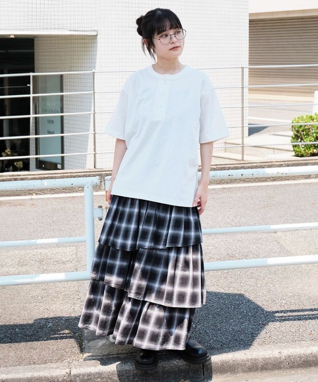 WEGO 【ユニセックス着用ITEM/MLサイズ展開】リラックスフィットヘンリーネックT（SS） ホワイト