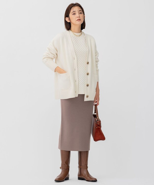 23区 【CLASSY.1月号掲載】ウールカシミヤブレンド カーディガン アイボリー系