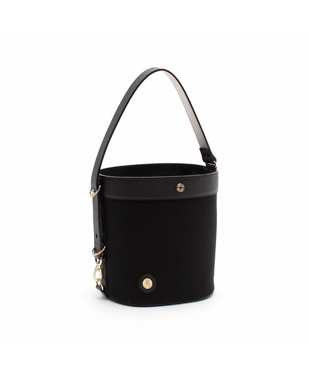 A.D.M.J. 【ファブリック】オフィサー/イアリアンファブリックバケットショルダートートS ブラック