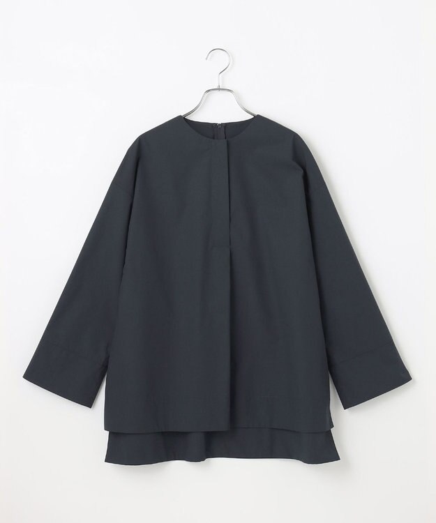 #Newans 【セレモニーにも】＜亀恭子さんコラボ＞下から着られちゃう！シュシュ付き2WAYカフスシャツ ネイビー系