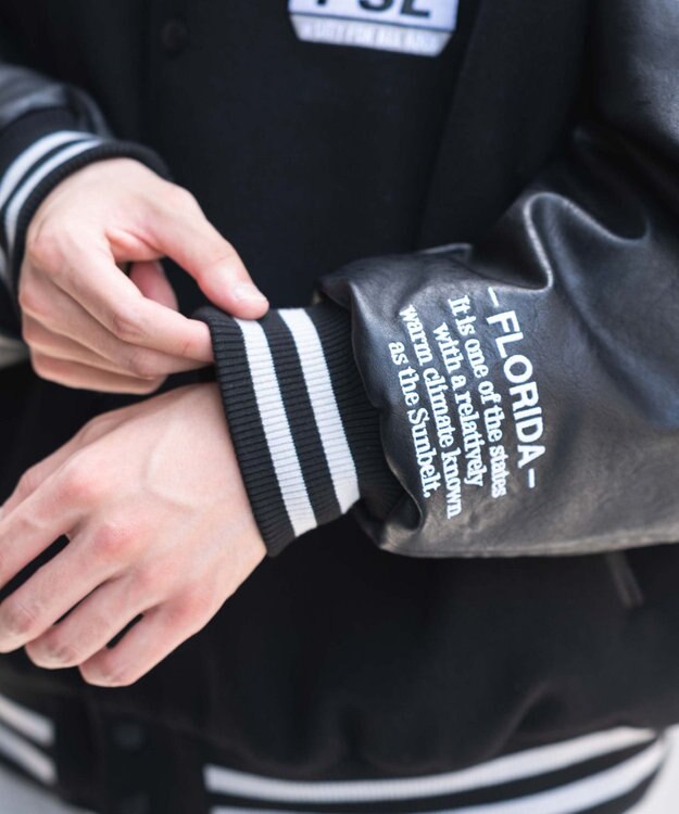 WEGO 【25年秋冬新作/ユニセックス着用ITEM/SMLサイズ展開】メルトンワッペンスタジャン ブラックその他