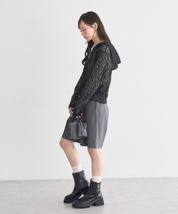 earth music&ecology レースパーカー Black