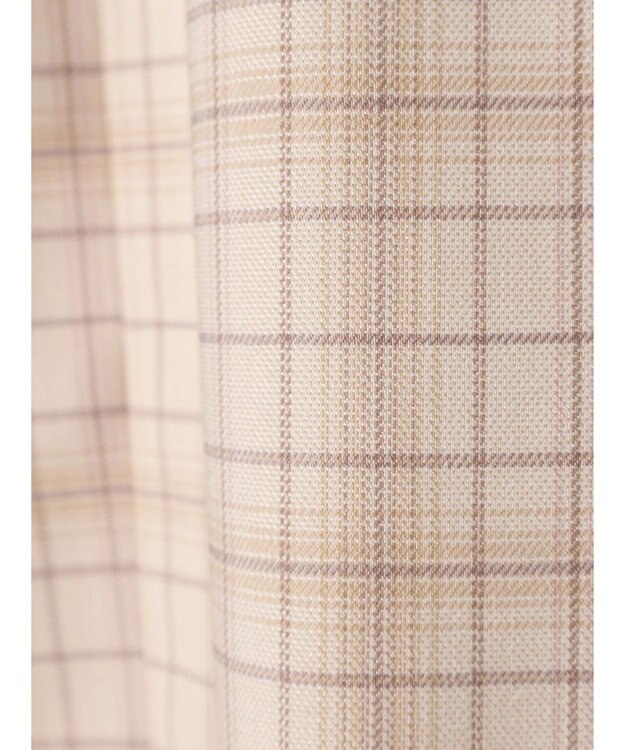 earth music&ecology ギャザーナロースカート Check Beige