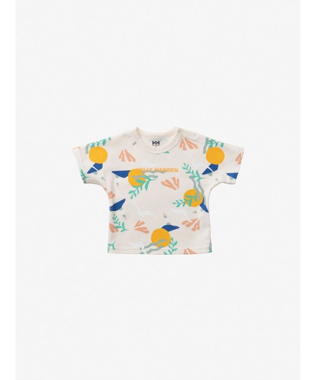 HELLY HANSEN 【ベビー・抗菌防臭・記名ラベル付き】 マイファーストHHプリントセットアップ アイボリー