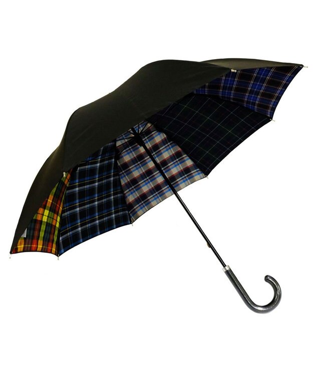 +RING 【2重張り】プラスリング  UNISEX 雨傘（長）60cm CHK T1226 マルチカラー