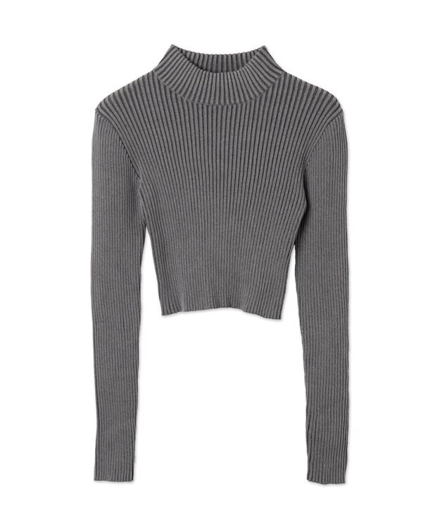 WEGO リブハイネックショートニット スミクロ