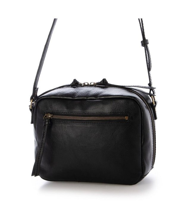 UNBILLION ピークスピーク PEAKSPEAK / 牛革パッチワークスクエアショルダー ブラック