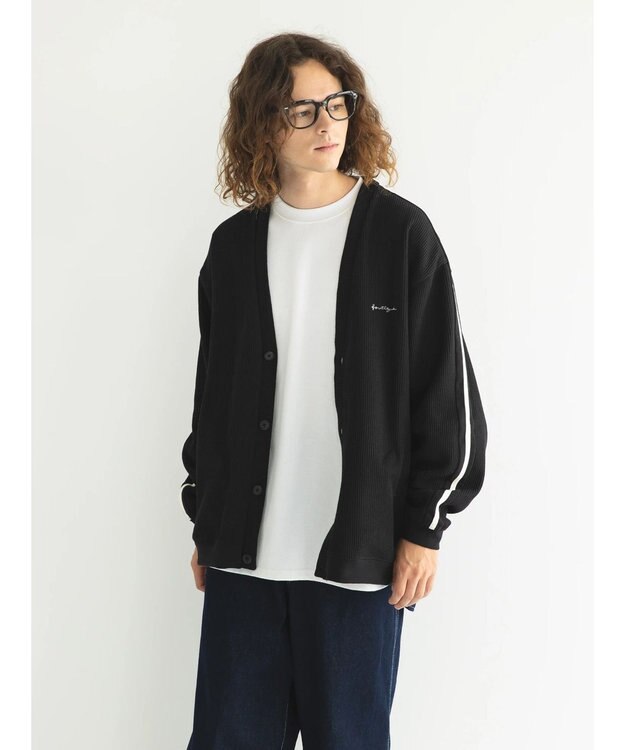 CRAFT STANDARD BOUTIQUE 【リサイクル】ラインカーディガン Black