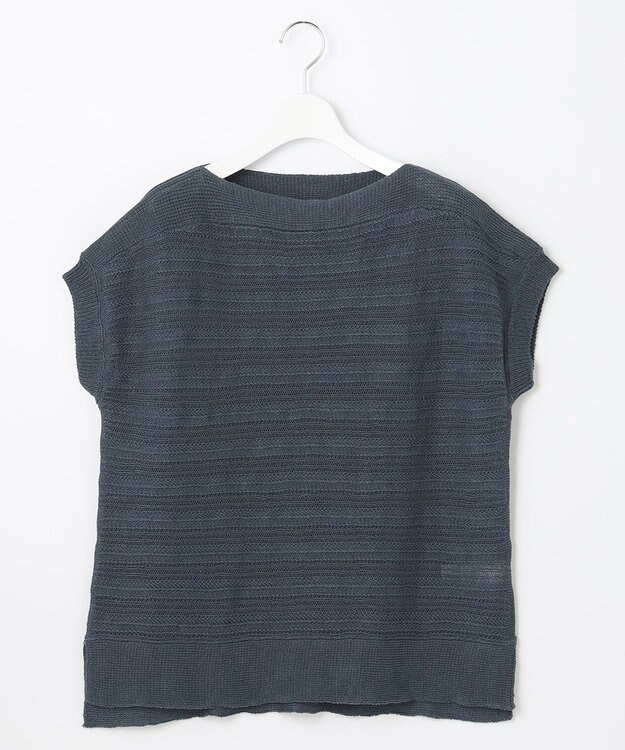 J.PRESS LADIES 【洗える】ヘンプレイヤード ニット ネイビー系