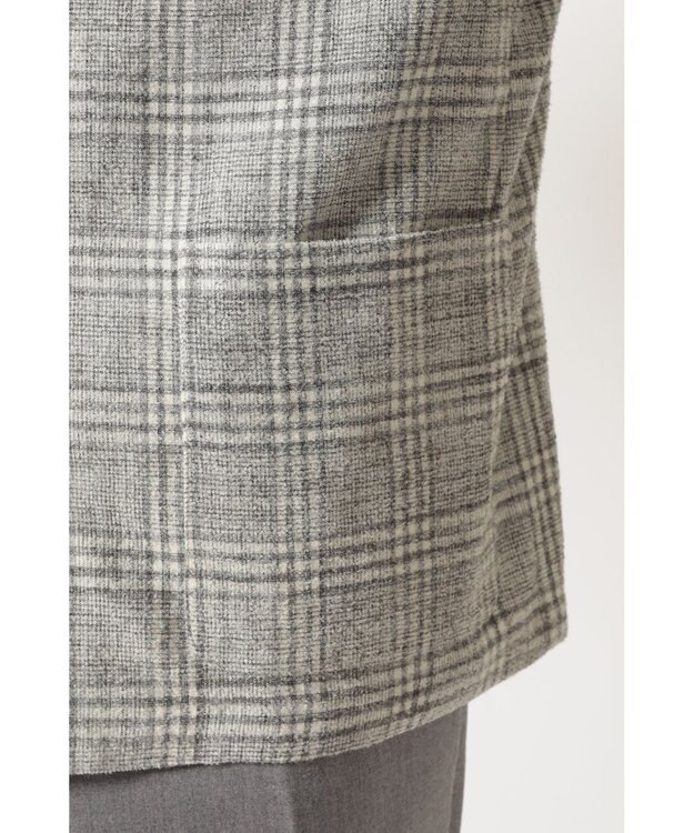 DAKS グレーチェック テーラード オーバーシャツ グレー