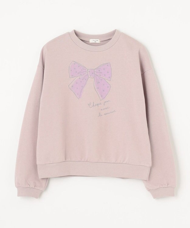 ANY KIDS 【WEB限定】7days 裏毛 トレーナー ミルクティ×リボン