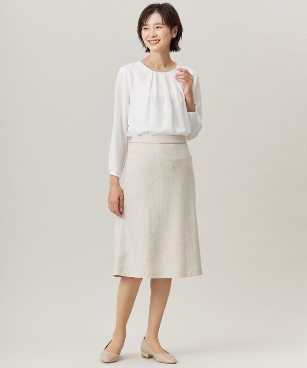 J.PRESS LADIES 【セットアップ対応】Light Tweed スカート ベージュMIX系6