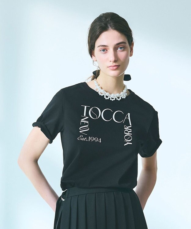 TOCCA 【接触冷感・UV90%以上カット・洗える】TNY LOGO Tシャツ ブラック系