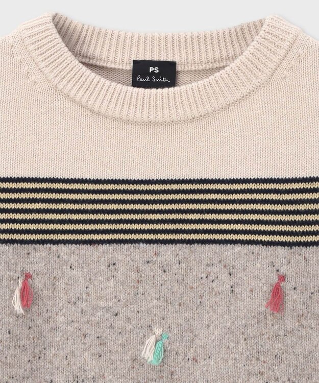 Paul Smith タッセルジャカード ベスト ベージュ