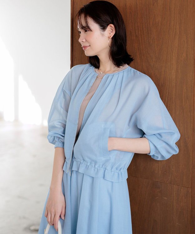 組曲 【先行予約】カラーボイル ブルゾン クラウディブルー系