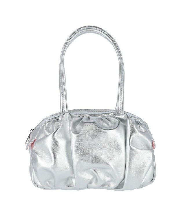 tsumori chisato CARRY ラムギャザー ミニボストン トートバッグ シルバー