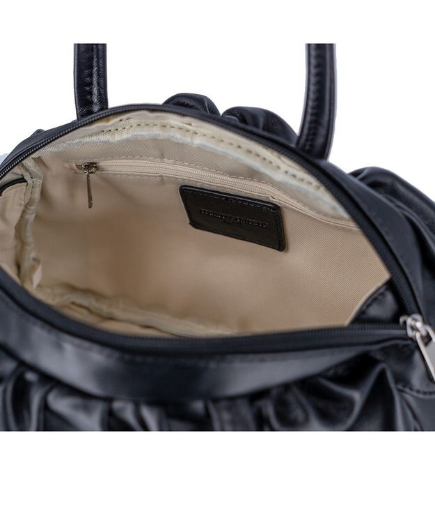 tsumori chisato CARRY ラムギャザー ミニボストン トートバッグ ブラック