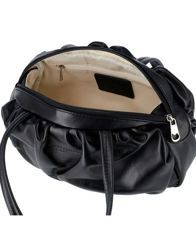 tsumori chisato CARRY ラムギャザー ミニボストン トートバッグ ブラック