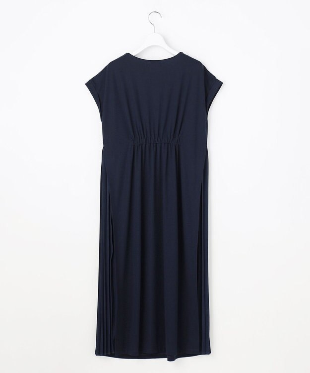 ANY SIS L プリーツ加工 ワンピース ネイビー