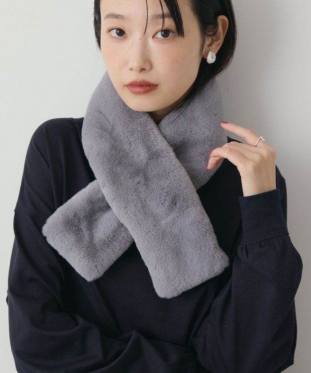 AMERICAN HOLIC リバーシブルフェイクファーティペット Gray