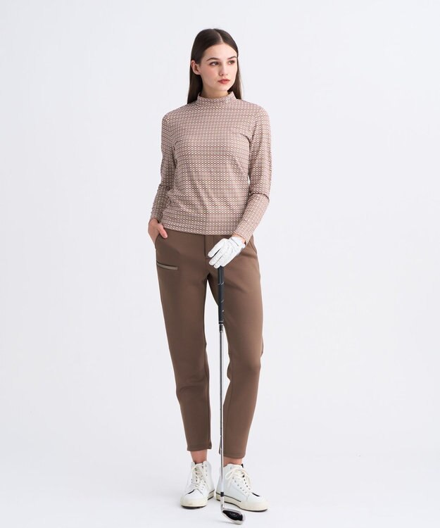 23区GOLF 【WOMEN】モノグラムプリントモックネック ブラウン系5