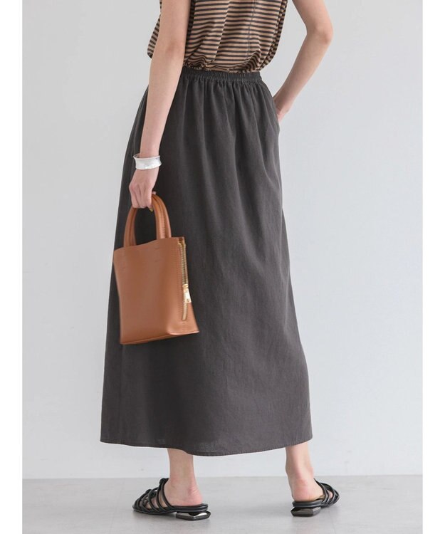 AMERICAN HOLIC リネンブレンドフレアスカート1 Charcoal Gray