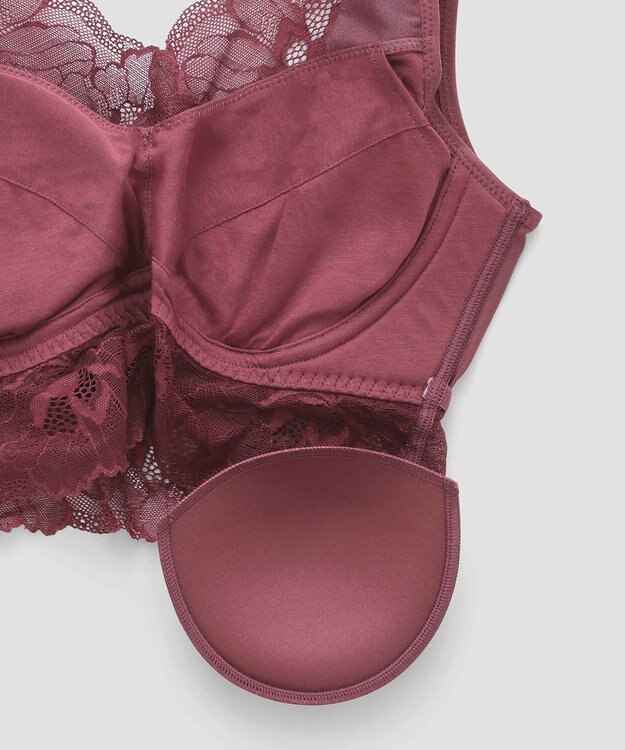 San-ai Resort（三愛水着楽園） 毎日らくちん 楽しくバストケアもちもちナイトブラ【ナイト＆ディブラ】フロントホックあり 【northerly】 バーガンディ