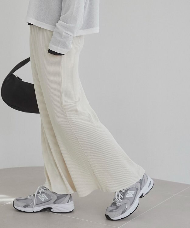 WEGO 【ANGIE VINTAGE】リブマーメイドスカート ホワイトアイボリー