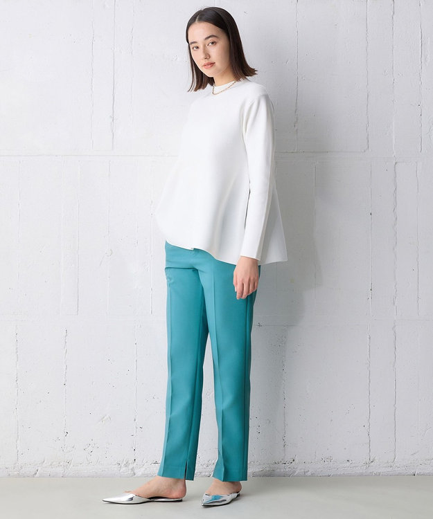 UNFILO ハイウエストテーパードパンツ ターコイズ