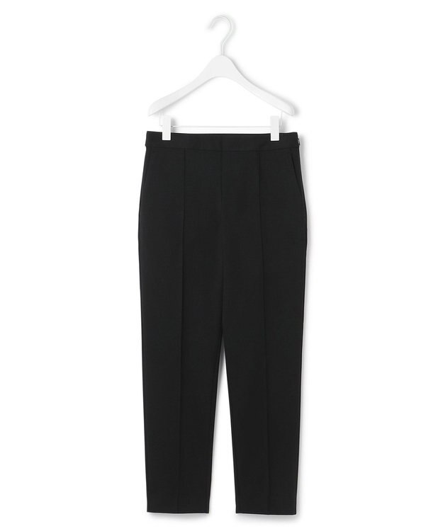 ICB 【洗える】コットンコンプレッシャー ストレートパンツ ブラック系