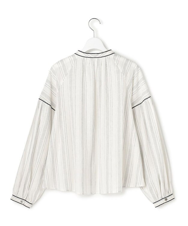 23区 L 【SLOW/一部店舗限定】ストライプエンブロイダリー ブラウス ホワイト系1