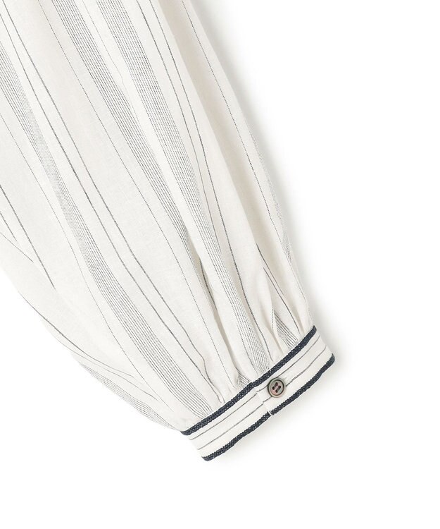 23区 L 【SLOW/一部店舗限定】ストライプエンブロイダリー ブラウス ホワイト系1