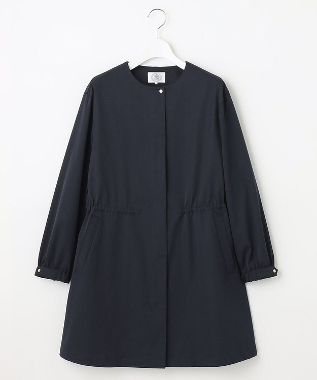 J.PRESS LADIES S 【洗える】 ソロテックスドライツイル ノーカラー コート ネイビー系