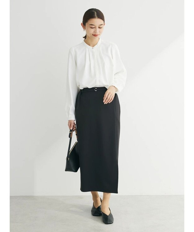 Green Parks ＢＰ　ケア楽　ポイント釦ブラウス Off White