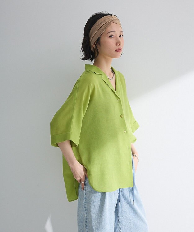 Green Parks 【WEB限定】開襟シアージャケット風シャツⅡ Green