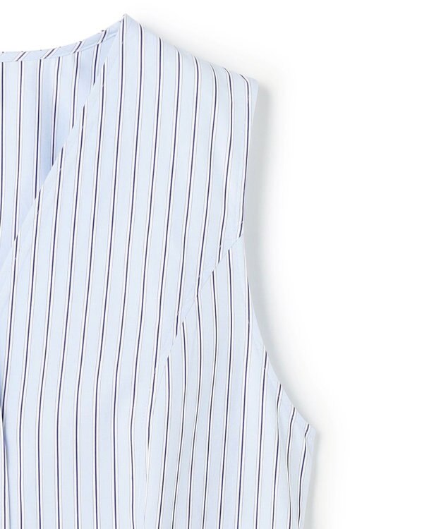 uncrave THOMAS MASON ペプラムジレブラウス ブルーストライプ