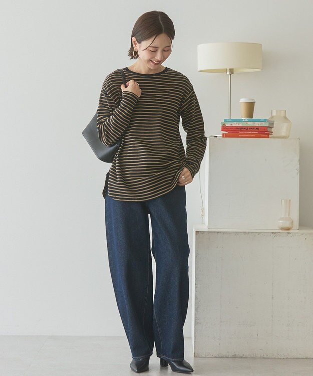 AMERICAN HOLIC アソートラウンドカットプルオーバー Border Black