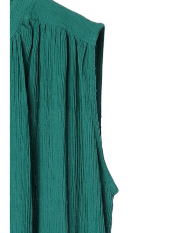 earth music&ecology ノースリーブギャザーワンピース Green