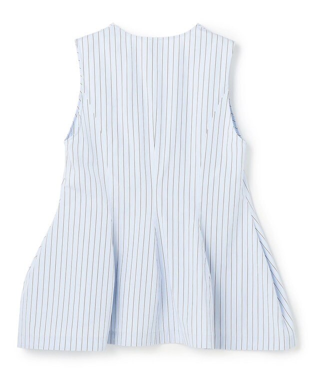 uncrave THOMAS MASON ペプラムジレブラウス ブルーストライプ