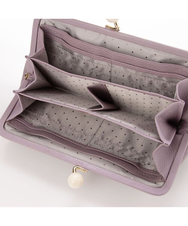 UNBILLION ペルケ perche / アクリル玉がま口長財布 ラベンダー