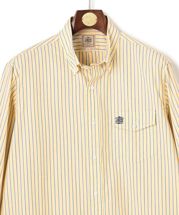 J.PRESS MEN ブロードマルチストライプ シャツ / B.D. イエロー系1
